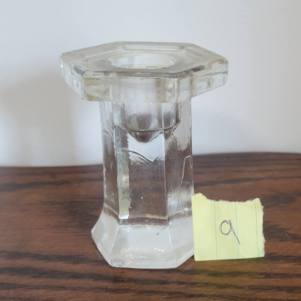 Vintage Studio Crystal Hexagon Candlestick Holder